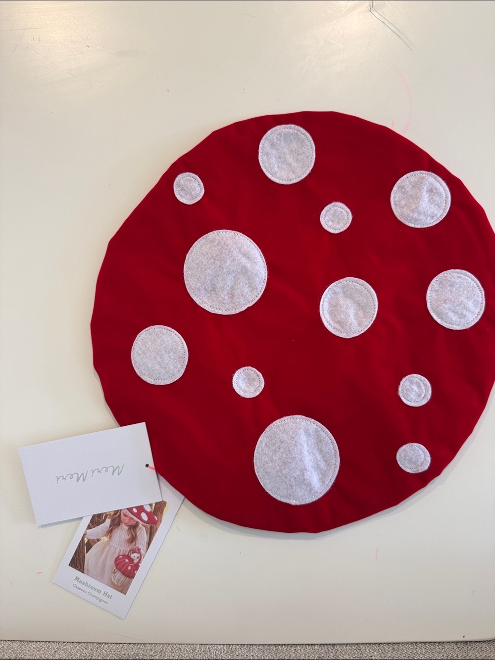 Meri Meri Kids Mushroom Hat - Red with White Spots 3-6 months